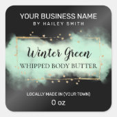 インクモダンターコイズ及びブラックホイップ体バター スクエアシール (正面)