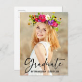 インクモダンペン書道卒業発表 ポストカード (正面/裏面)