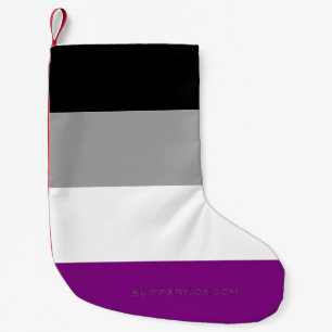 インクラインを強調するSlipperyJoeの無性プライドフラグ スモールクリスマスストッキング