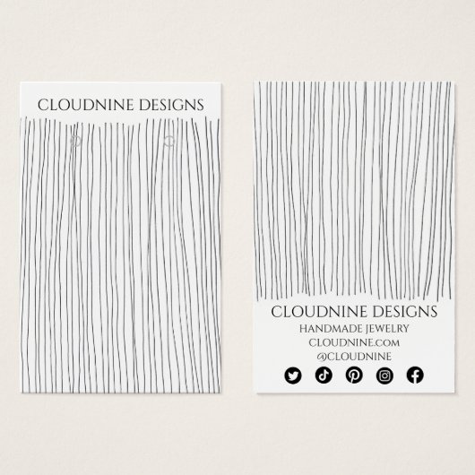 インクラインイヤリングネックレスジュエリー表示カード (正面&裏面)