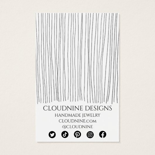 インクラインイヤリングネックレスジュエリー表示カード (裏面)