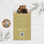 インクルーシブなミニマリストの封印と結婚送信 オールインワン招待状