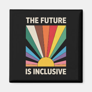 インクルーシブな未来 LGBTQプライド アライ レインボー マグネット