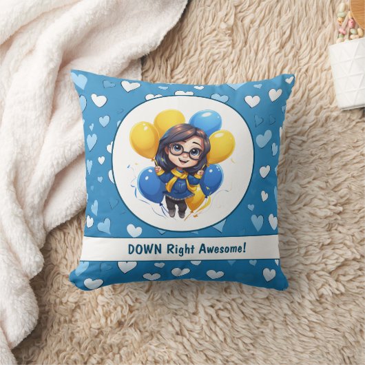 インクルーシブキッズダウン症候群ハート クッション (ブランケット)