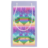 インクルーシブパステルレインボーハート&ラブ スモールペーパーバッグ (正面)