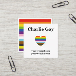 インクルーシブプライドLGBTQゲイレインボービジネスカード スクエア名刺