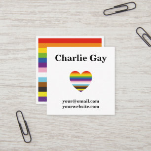 インクルーシブプライドLGBTQゲイレインボービジネスカード スクエア名刺