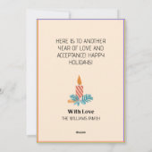 インクルーシブボホピースラブLGBTQホリデーカード シーズンカード (裏面)