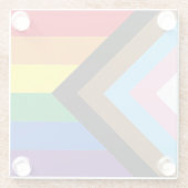 インクルーシブ虹Lgbtqゲイダイバーシティ国旗 ガラスコースター (裏面)