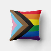 インクルーシブ虹Lgbtqゲイダイバーシティ国旗 クッション (裏面)