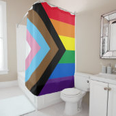 インクルーシブ虹Lgbtqゲイダイバーシティ国旗 シャワーカーテン (インサイチュ)