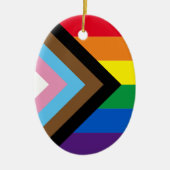 インクルーシブ虹Lgbtqゲイダイバーシティ国旗 セラミックオーナメント (正面)