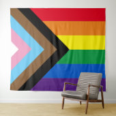 インクルーシブ虹Lgbtqゲイダイバーシティ国旗 タペストリー (インサイチュ(横))