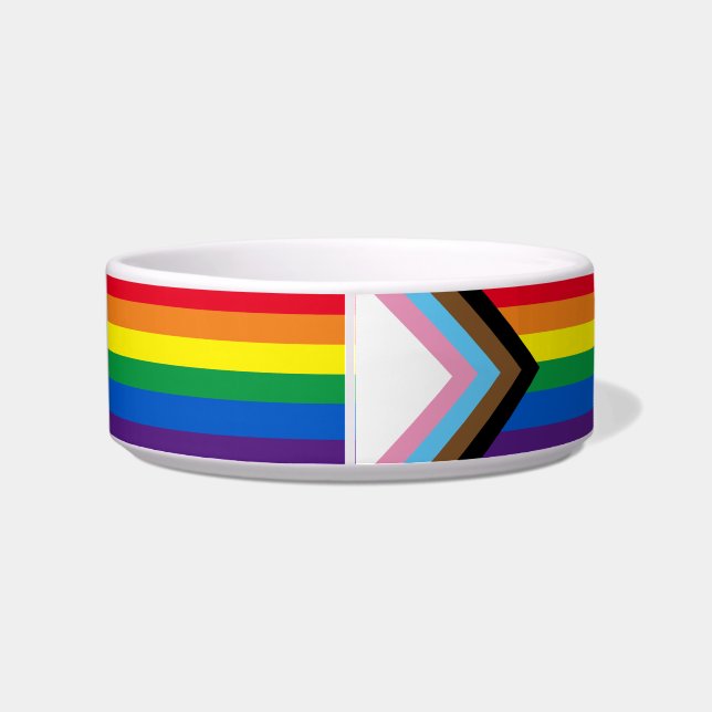 インクルーシブ虹Lgbtqゲイダイバーシティ国旗 ボウル (裏面)