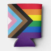 インクルーシブ虹Lgbtqゲイダイバーシティ国旗 缶クーラー (正面)