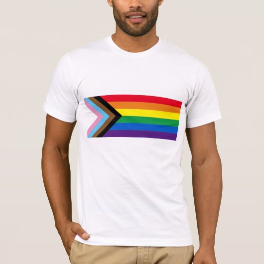 インクルーシブ虹Lgbtqゲイダイバーシティ国旗 Tシャツ (正面)