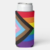 インクルーシブ虹Lgbtqゲイプライド国旗 スリム缶クーラー (Seltzer裏面)