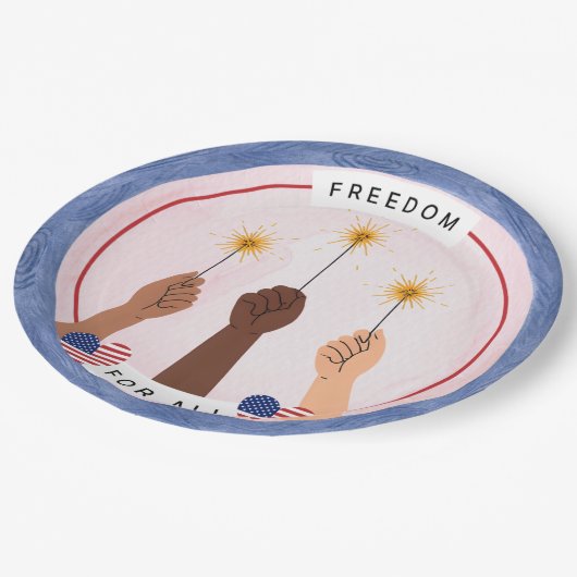 インクルーシブ7月4日 – すべての自由 ペーパープレート (アングル)