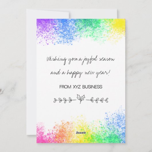 インクルーシブLGBTQフレンドリービジネスホリデーカード シーズンカード (裏面)