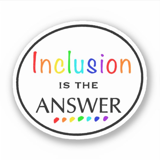 インクルージョンが答え – 神経多様性認識度 シール (正面)