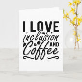 インクルージョンとコーヒー不安メンタルヘルスが大好き カード (黄色い花)