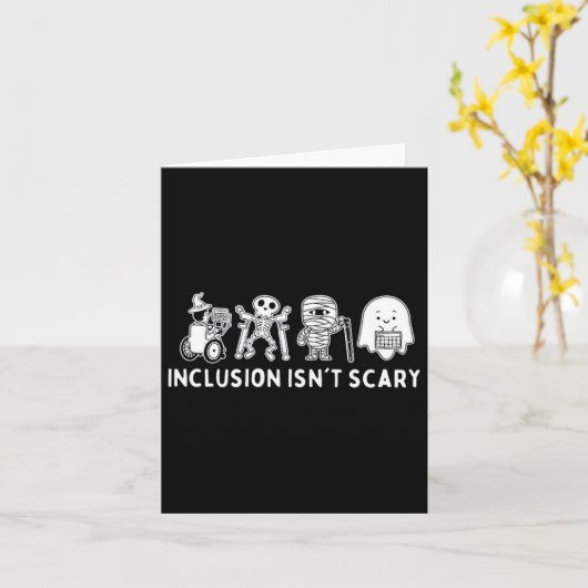 インクルージョンは怖くない教師スケルトンゴーストかわいい カード (黄色い花)