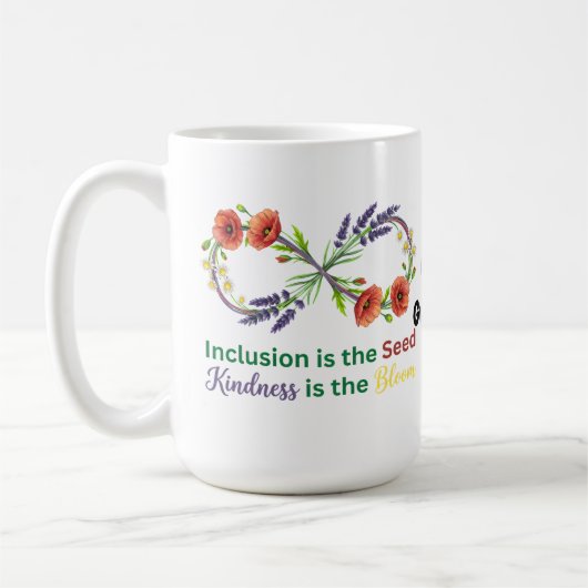 インクルージョンは種　優しさは花 コーヒーマグカップ (左)