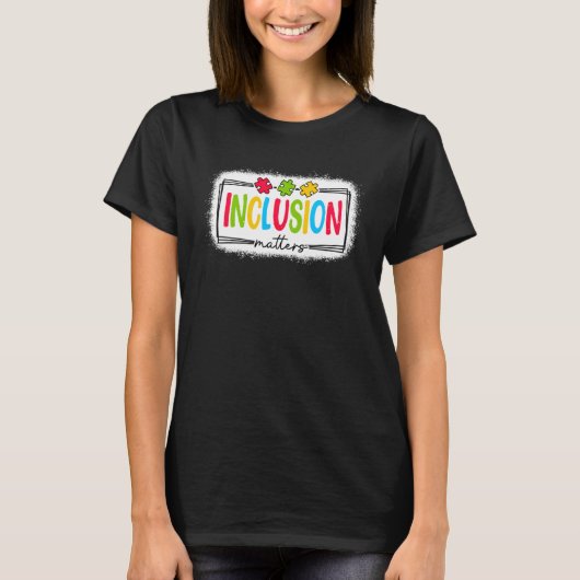 インクルージョン事項自閉症意識パズルスペシャル Tシャツ (正面)