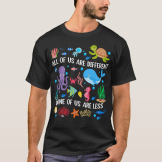 インクルージョン 海の生き物 私たちはみんな違う Tシャツ