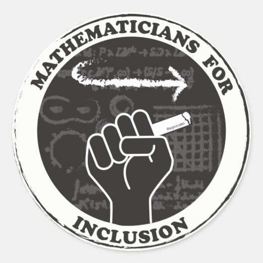 インクルージョン(Inclusion)ステッカーの数学者 ラウンドシール (正面)
