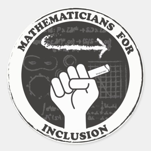 インクルージョン(Inclusion)ステッカーの数学者 ラウンドシール (正面)