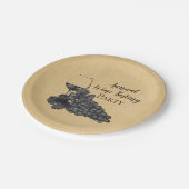 インクワイングラスのブドウの金ゴールドの背景 ペーパープレート (アングル)