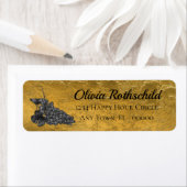 インクワイングラス葡萄金ゴールド背景 ラベル (インサイチュ)