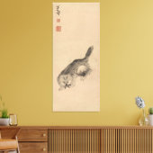インク中国のと洗絵画い猫と蝶 キャンバスプリント (インサイチュ (リビング))