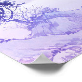 インク中国のスタイル絵画の自然の風景 ポスター (角)