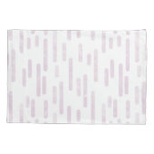 インク丸い線のパターン | ほこりっぽいピンクと白 枕カバー (裏面-左)