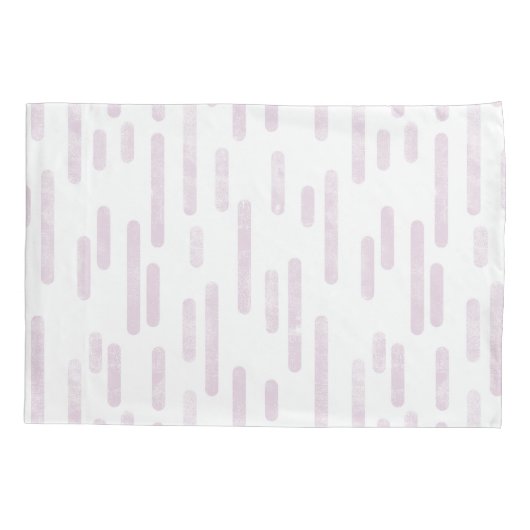 インク丸い線のパターン | ほこりっぽいピンクと白 枕カバー (裏面-左)