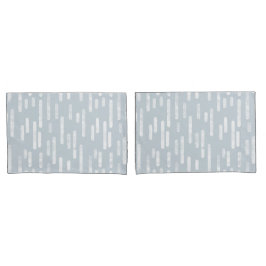 インク丸い線のパターン | ほこりっぽい青と白 枕カバー