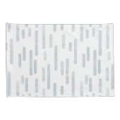 インク丸い線のパターン | ほこりっぽい青と白 枕カバー (裏面-右)