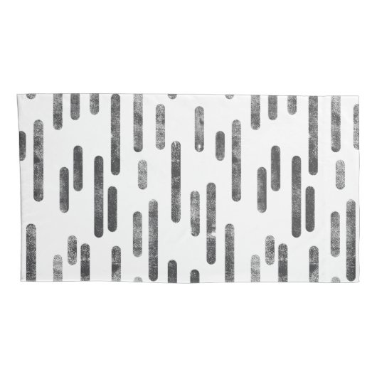 インク丸い線のパターン | グラファイトとホワイト 枕カバー (裏面-右)