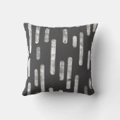 インク丸い線のパターン |グラファイト上の白 クッション (裏面)