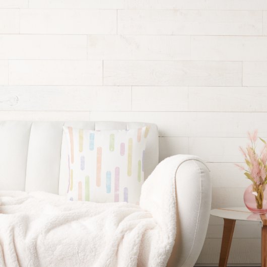 インク丸い線のパターン |パステルレインボーカラー クッション (ソファ)