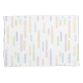 インク丸い線のパターン |パステルレインボーカラー 枕カバー (正面右)