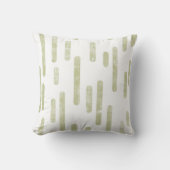 インク丸い線のパターン |ピスタチオ緑/白 クッション (正面)