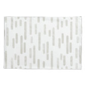 インク丸い線のパターン | ベージュとホワイト 枕カバー (裏面-左)