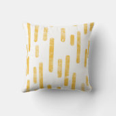 インク丸い線のパターン |マスタードイエロー/ホワイト クッション (裏面)