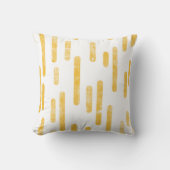 インク丸い線のパターン |マスタードイエロー/ホワイト クッション (正面)