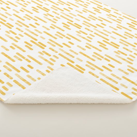 インク丸い線のパターン |マスタードイエロー/ホワイト シェルパブランケット (3/4)