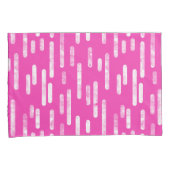 インク丸い線のパターン | 明るいピンクと白 枕カバー (正面右)