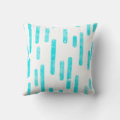 インク丸い線のパターン |明るい青/ターコイズ クッション (裏面)